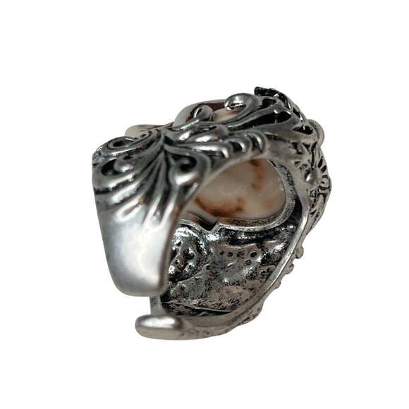 Mens Gothic Skull Ring W/ Floral Engraving Adjustable Open Band Zinc Alloy A75 - Picture 11 of 11